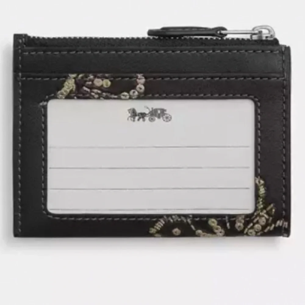 Coach Black Card Holder with Crystal silver Butterflies - Picture 5 of 9